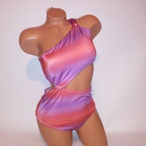 Victoria Secret Swim One Piece Monokini Medium Orange Purple Fade Cutout Removab